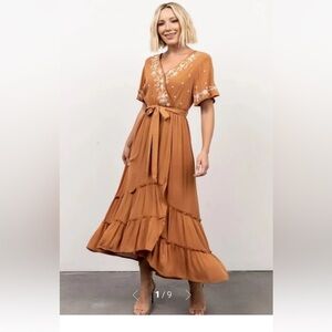 Baltic born faux wrap midi dress